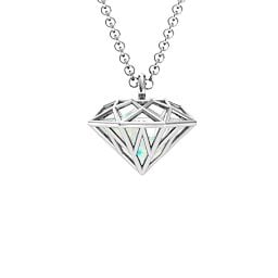 Diamond Cage Pendant with 1 - 4 Gemstones