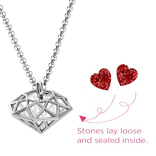 Diamond Cage Pendant with 1 - 4 Gemstones