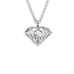 Diamond Cage Pendant with 1 - 4 Gemstones in 925 Sterling Silver