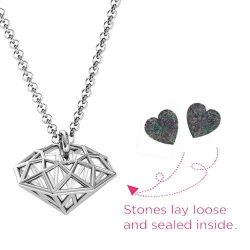 Diamond Cage Pendant with 1 - 4 Gemstones – Sterling Silver with Alexandrite