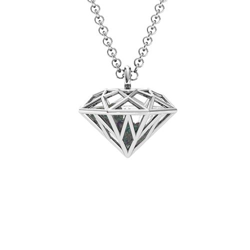 Diamond Cage Pendant with 1 - 4 Gemstones – Sterling Silver with Alexandrite