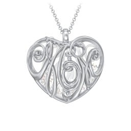 Graceful Mom Heart Cage Pendant With 2-8 Birthstones
