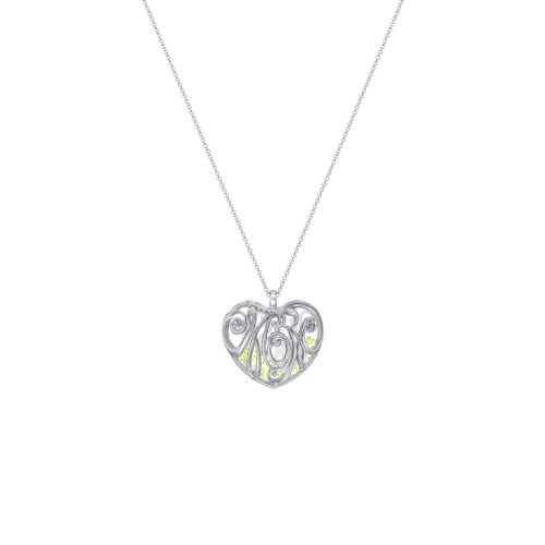 Graceful Mom Heart Cage Pendant With 2-8 Birthstones