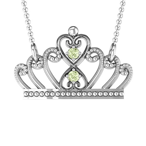 Charming Crown Necklace – Sterling Silver with Peridot
