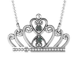 Charming Crown Necklace in 925 Sterling Silver with Alexandrite