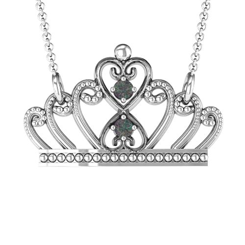 Charming Crown Necklace – Sterling Silver with Alexandrite
