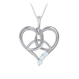 Eternal Love Celtic Trinity Knot Pendant with 1-3 Stones