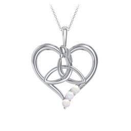 Eternal Love Celtic Trinity Knot Pendant with 1-3 Stones