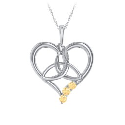 Eternal Love Celtic Trinity Knot Pendant with 1-3 Stones