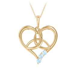 Eternal Love Celtic Trinity Knot Pendant with 1-3 Stones