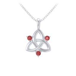 Three Stone Classic Celtic Trinity Knot Pendant