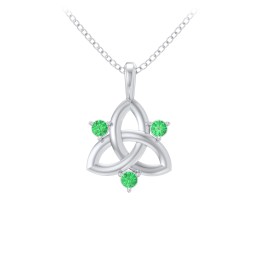 Three Stone Classic Celtic Trinity Knot Pendant
