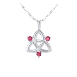 Three Stone Classic Celtic Trinity Knot Pendant