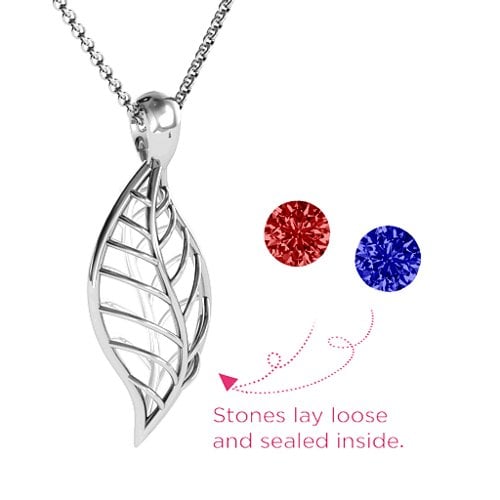 Encourage-Mint Cage Leaf Pendant