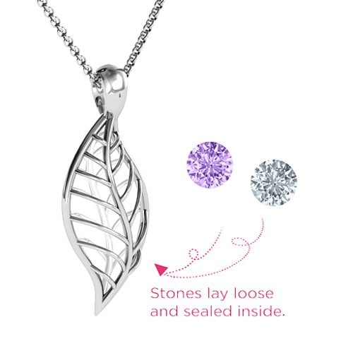 Encourage-Mint Cage Leaf Pendant