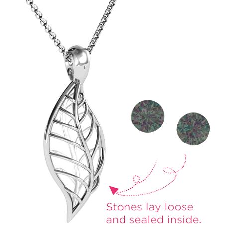Encourage-Mint Cage Leaf Pendant