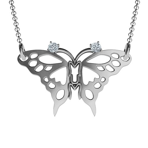 Butterfly Mum Birthstone Necklace