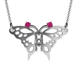 Butterfly Mom Birthstone Necklace