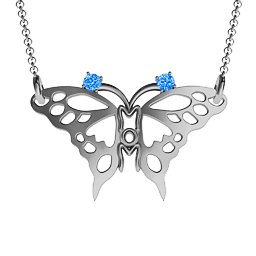 Butterfly Mom Birthstone Necklace