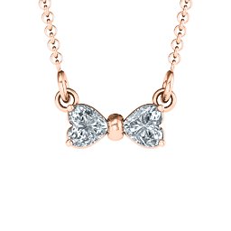 Adorable Bow Necklace in 9K Solid Rose Gold