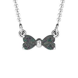 Adorable Bow Necklace in 925 Sterling Silver with Alexandrite