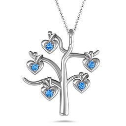 Tree Of Hearts 5-Stone Family Tree Necklace