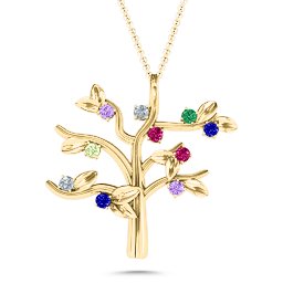 Family Forever 10-Stone Family Tree Necklace
