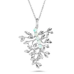 Roots Of Love 5-Stone Family Tree Necklace in 925 Sterling Silver with Opal
