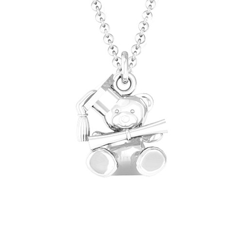 Teddy Bear Graduation Necklace – Sterling Silver