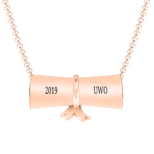 Engravable Graduation Scroll Necklace