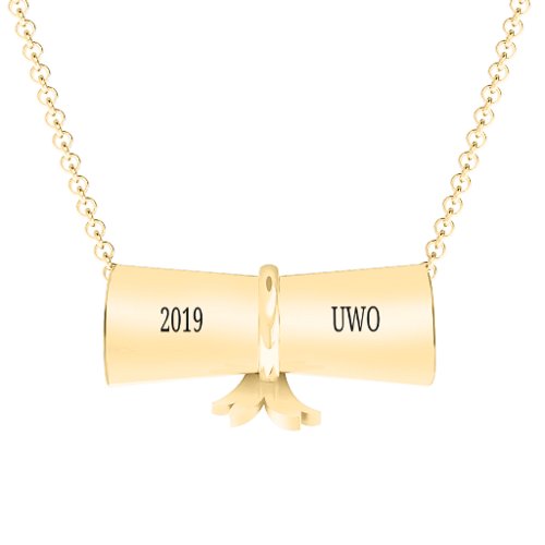 Engravable Graduation Scroll Necklace