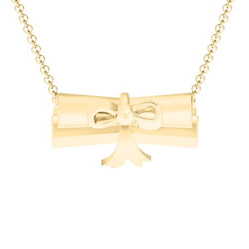 Engravable Graduation Scroll Necklace