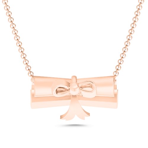 Engravable Graduation Scroll Necklace
