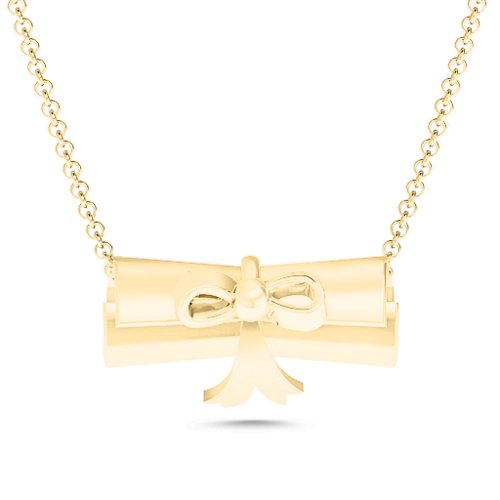 Engravable Graduation Scroll Necklace