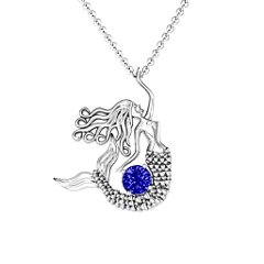 Majestic Mermaid Necklace – 9kt Yellow Gold with Blue Sapphire
