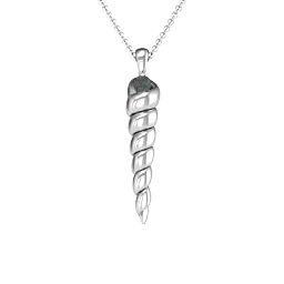 Unicorn Horn Necklace in 925 Sterling Silver with Alexandrite