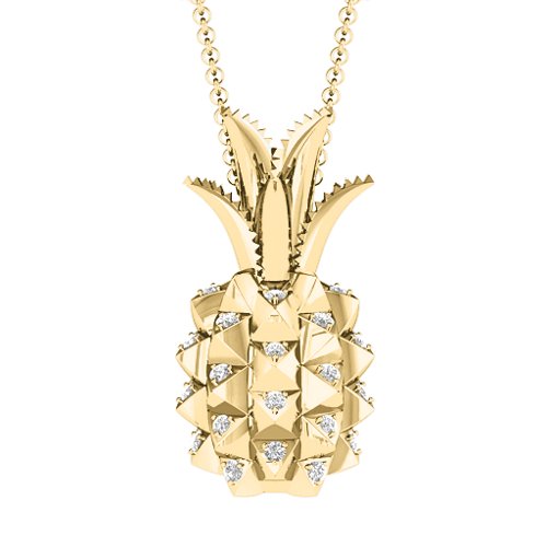 Pretty In Pineapple Necklace – 9kt Yellow Gold with White Premium Zirconia