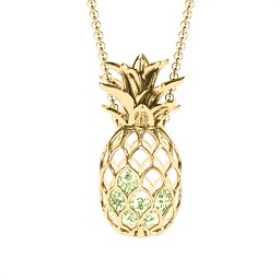 Pineapple Cage Necklace in 18K Gold Plated Silver with Peridot