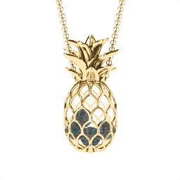 Pineapple Cage Necklace in 18K Gold Plated Silver with Alexandrite