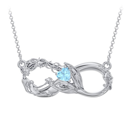 Magical Mermaid Infinity Necklace – Sterling Silver with Blue Topaz