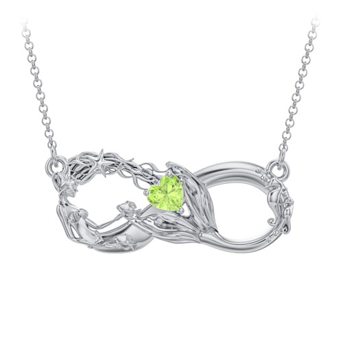 Magical Mermaid Infinity Necklace – Sterling Silver with Peridot