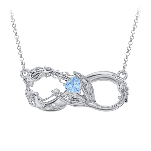 Magical Mermaid Infinity Necklace – Sterling Silver with Blue Topaz