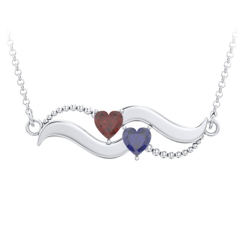Hearts on a Wave Pendant