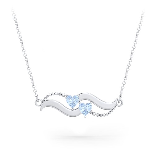 Hearts on a Wave Pendant