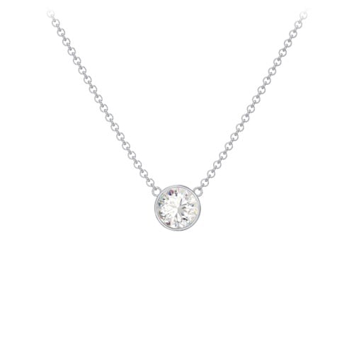 Sterling Silver Cubic Zirconia Solitaire Pendant