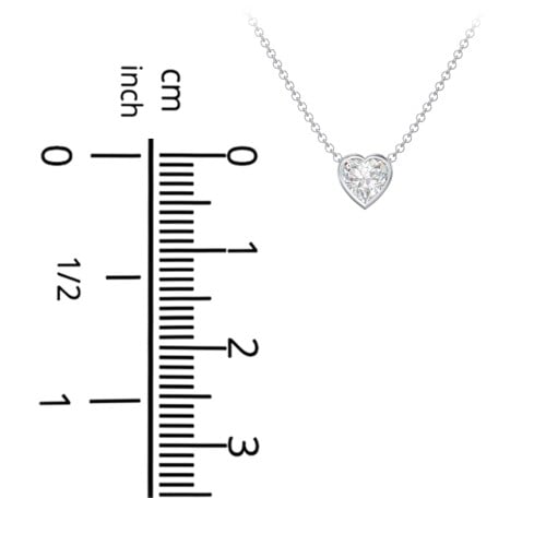 Sterling Silver Cubic Zirconia Solitaire Heart Pendant