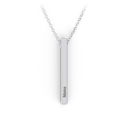 Vertical 3D Bar Necklace with Engraving