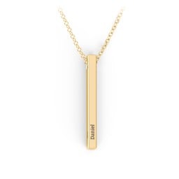 Vertical 3D Bar Necklace with Engraving