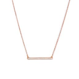 Horizontal Bar Necklace with Gemstones