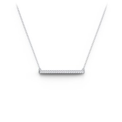 Horizontal Bar Necklace with Gemstones – 9kt Rose Gold with White Premium Zirconia